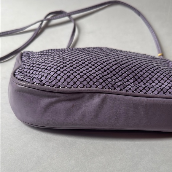 Whiting & Davis Lavender Purple Crossbody Bag with Mesh Texture - Picture 3 of 5